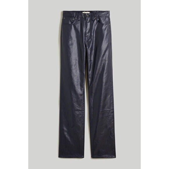 MADEWELL The '90s Straight Jean Size 24 Midnight Blue Foil NWT Rocker Band Retro - Picture 5 of 13